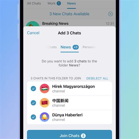 Shareable Chat Folders