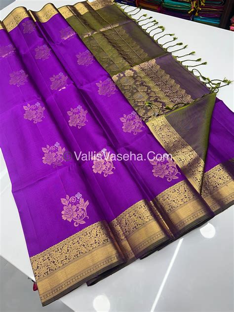 Pure Soft Silk Saree - Kanchi Border - VVPSS033 – Vallis Vaseha