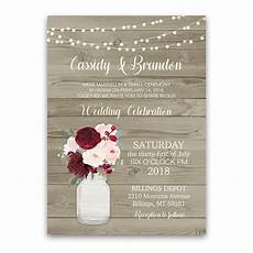 Invitations For Wedding Reception by Rustic Jar Floral Wedding Invitations Burgundy Invitations For Wedding Reception