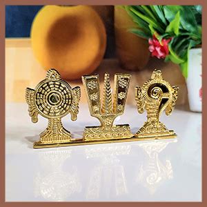 Buy KridayKraft Tirupati Balaji Symbol Stand Shankh Chakra Namah Gold ...