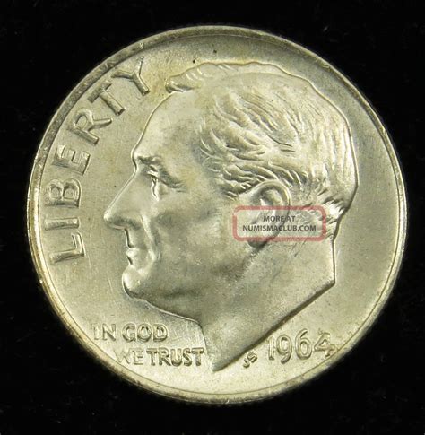 1964 Uncirculated 90% Silver Roosevelt Dime (b03)