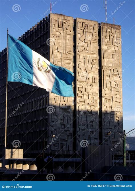 Flag and Government Building in Guatemala City Editorial Photography - Image of nationalism ...