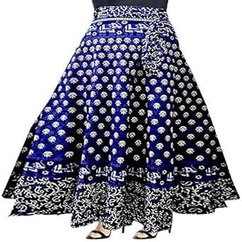 Buy Modern Kart Women's Cotton Midi Jaipuri Print Wrap-Around Skirt ...