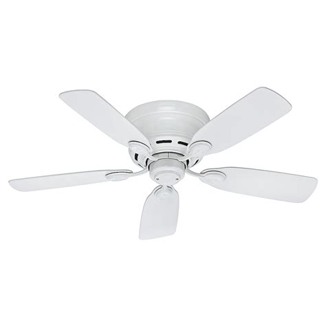 Hunter Low Profile 42-in Fresh White Indoor Flush Mount Ceiling Fan ...