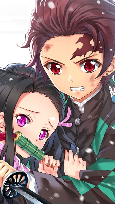 Tanjiro and Nezuko from Demon Slayer Anime Wallpaper 4K for iPhone and ...