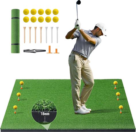 VEVOR Golf Hitting Mat, 5x4ft Artificial Turf Golf Hitting Mat, Golf ...