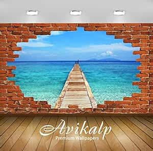 Buy Avikalp Exclusive 3DAZP3712 Lang Tengah Island Nature Red Brick HD ...
