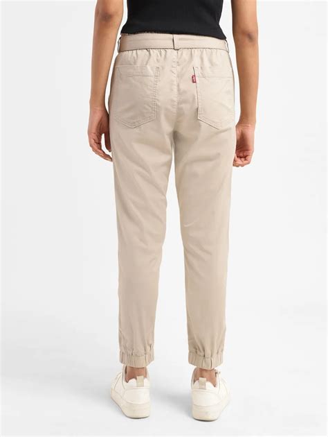 Women's High Rise Beige Regular Fit Joggers – Levis India Store