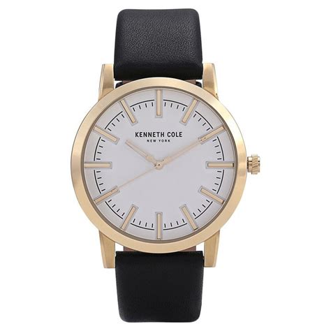 Kenneth Cole Quartz Analog White Dial Leather Strap Watch for Men-KC10 ...