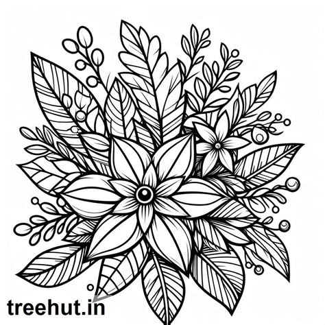 Christmas Flowers Coloring Pages