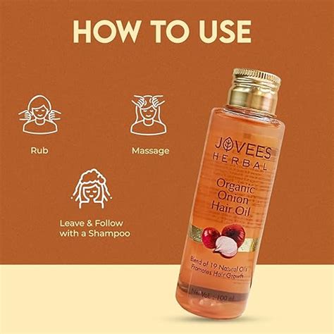 Jovees Herbal Organic Onion Hair Oil 100ML | Controls Hair Fall, Promo ...