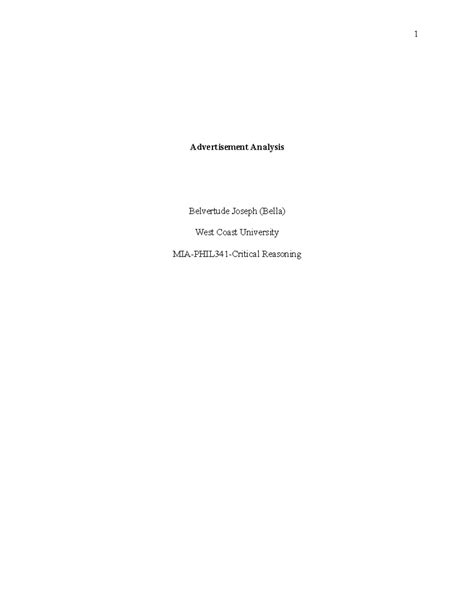 Image result for Advertisement Analysis Assignment with Questions