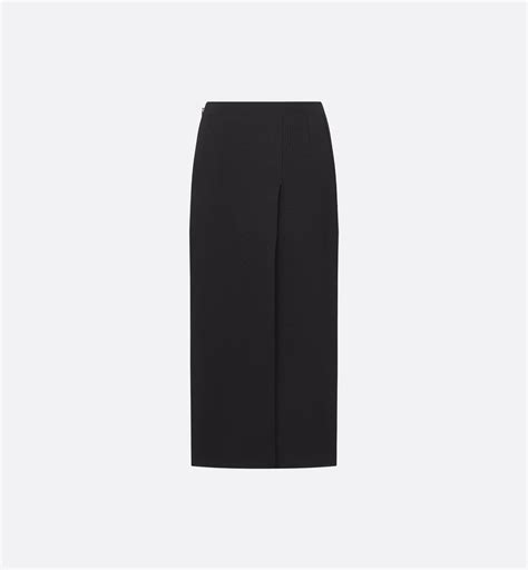 Mid-Length Straight Skirt Black Technical Knit | DIOR