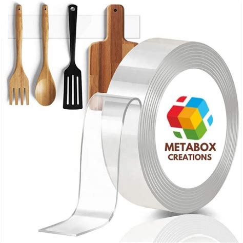 METABOX CREATIONS Double Sided Tape Reusable Nano Gel Technology Super ...