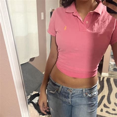 Pink Polo Ralph Lauren polo shirt #y2k (i have it... - Depop