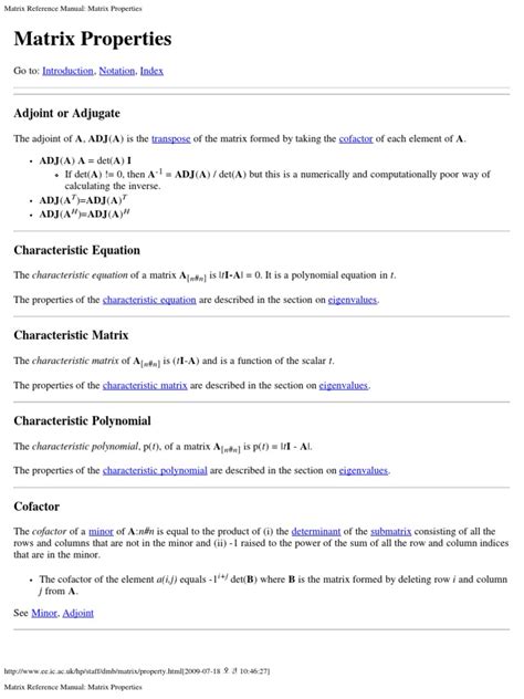 Image result for Adjoint Matrix Properties