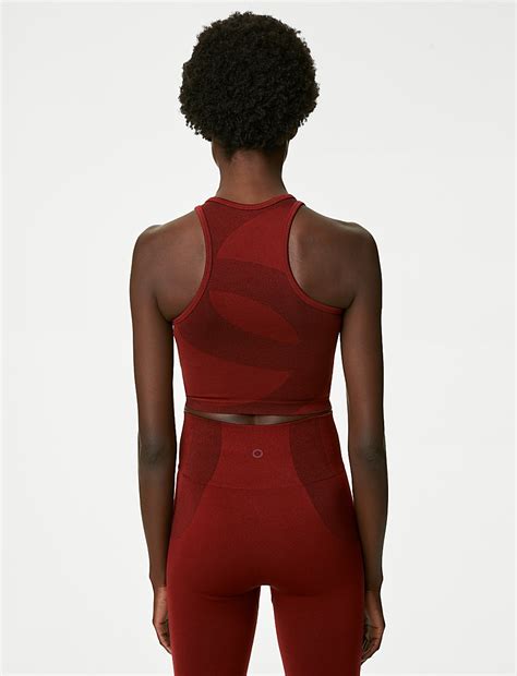 Buy Scoop Neck Seamless Fitted Crop Top at Marks & Spencer
