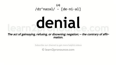 Pronunciation of Denial | Definition of Denial - YouTube