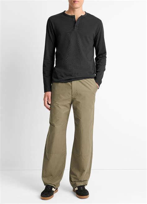 Garment Dye Cotton Long-Sleeve Henley in Henleys & Polos | Vince