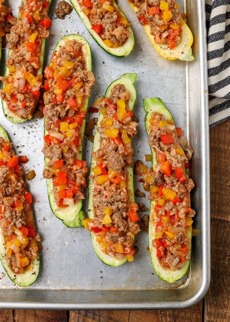 Sausage Stuffed Zucchini Boats - Vegetable Recipes