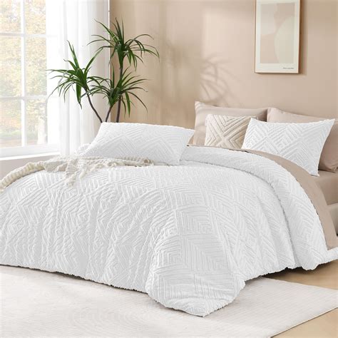 Amazon.com: BEDELITE White King Size Comforter Set - 3 Pieces Boho ...