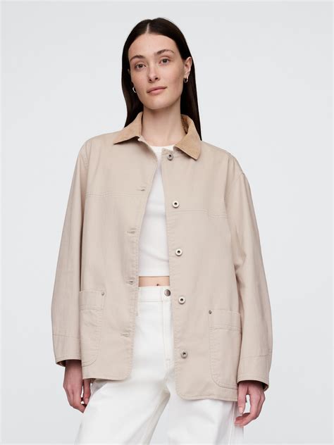 Gap Corduroy-collar Barn Jacket In Birch Beige | ModeSens