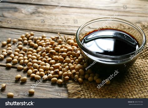 Soy Sauce Soya Soybean On Sack Stock Photo (Edit Now) 485779186