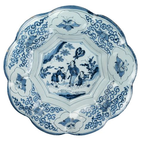 Chinoiserie Lobed Dish in Blue and Purple Delft, circa 1680 For Sale at ...