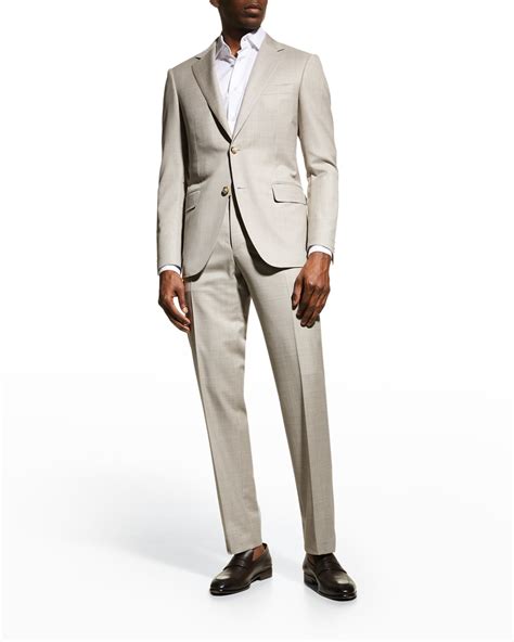 Canali Men's Solid Wool Suit | Neiman Marcus