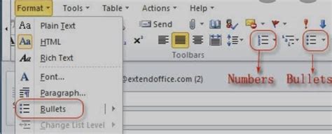 Which menu contains the options of bullets and numbering - Brainly.in