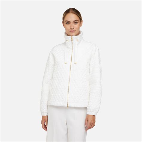 Geox® DIAMOND: Women's brilliant white Quilted Jacket | Geox®