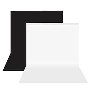 HomeArt 4x8 Ft. White and Black Wrinkle-Free Screen Backdrop Background ...