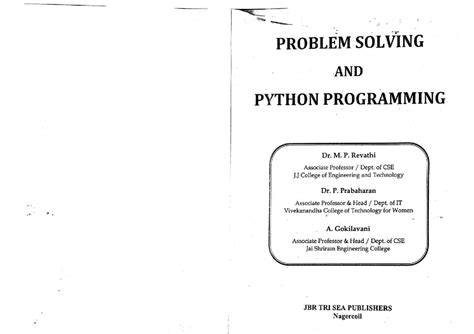 Problem Solving and Python Programming - PROBLEM SOLVING AND PYTHON ...