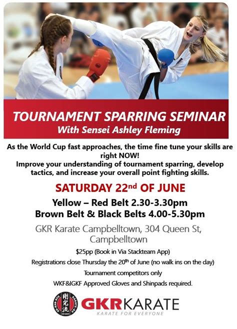 Tournament Sparring Seminar, GKR Karate (Campbelltown Prime, Sydney ...
