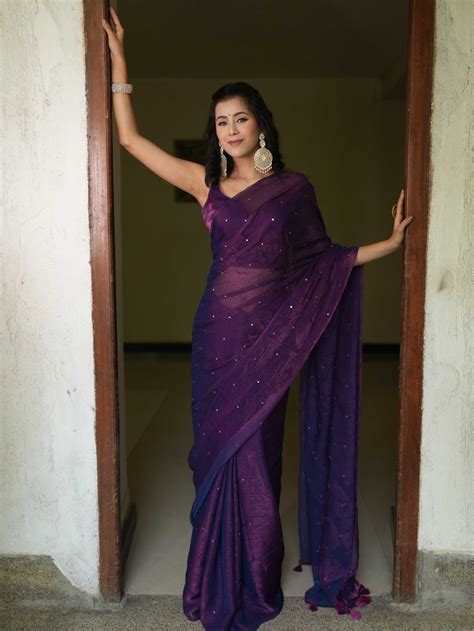 Buy Trendy Violet Sarees Online