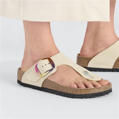 Gizeh Big Buckle Nubuck Leather Ecru | BIRKENSTOCK
