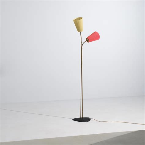 Vintage Mid-Century Modern Floor Lamp: Dual-Light Stand with Colored ...