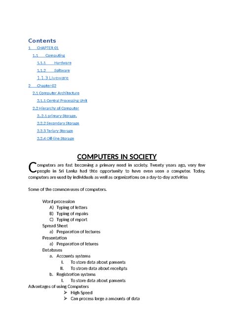 Text - ggggg - Contents 1 CHAPTER 01 1 Computing 1.1 Hardware 1.1 ...