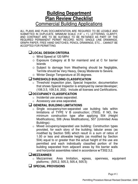 Image result for Commercial Building Code Checklist