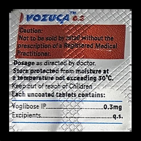 VOZUCA 0.3MG TABLET 15'S Price, Uses, Side Effects & Substitutes | Medkart