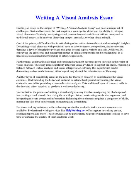 Image result for Visual Analysis Essay Format