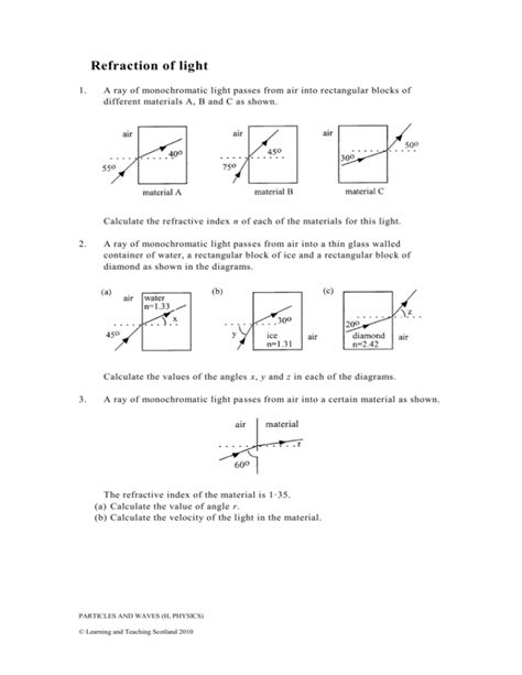 Image result for Refraction Physics 2 Hard Problems