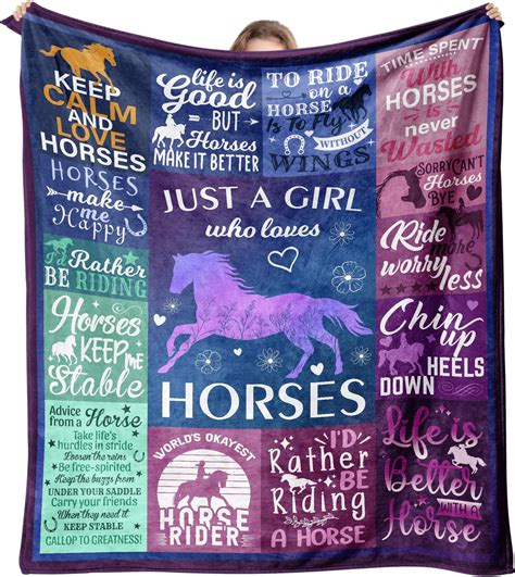 Amazon.com: Horse Gifts for Women, Horse Blanket for Girls, Horse Lady ...