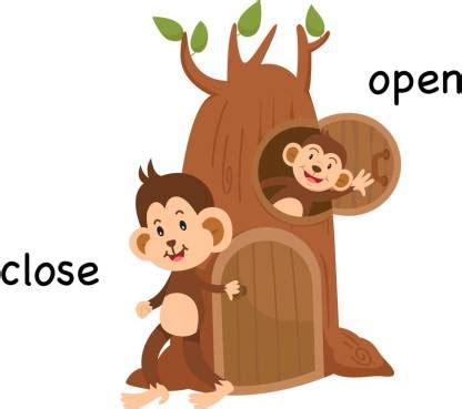 difference between close and open kids learning charts premium posters ...