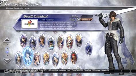 Image result for Dissidia NT Character List