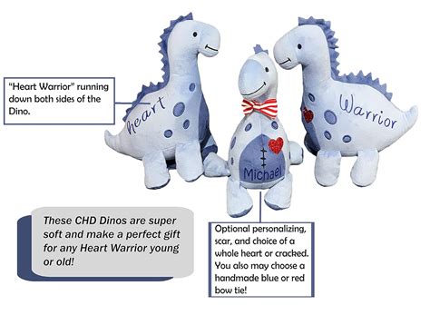 Buy Baby Heart Surgery Gifts - Personalized Stuffed CHD Dino - Open ...