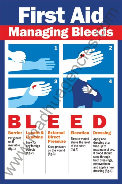 first aid managing bleeds poster in self adhesive vinyl Sticker (24" X ...