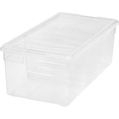 IRIS 9.38-in W x 6.69-in H x 17.81-in D Clear Plastic Stackable Bin at ...