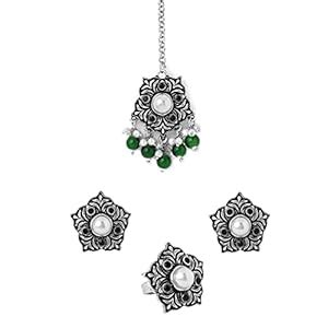 Buy Yellow Chimes Jewellery Set for Women and Girls Traditional Silver ...