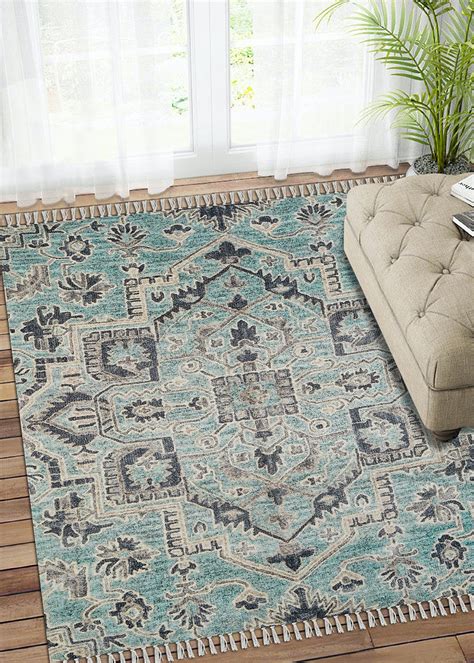 Get Iolite - Printed Rug (4.5 X 6.5 Feet) at ₹ 8999 | LBB Shop